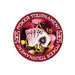 Tournament Poker Fiches Clay - $ 5